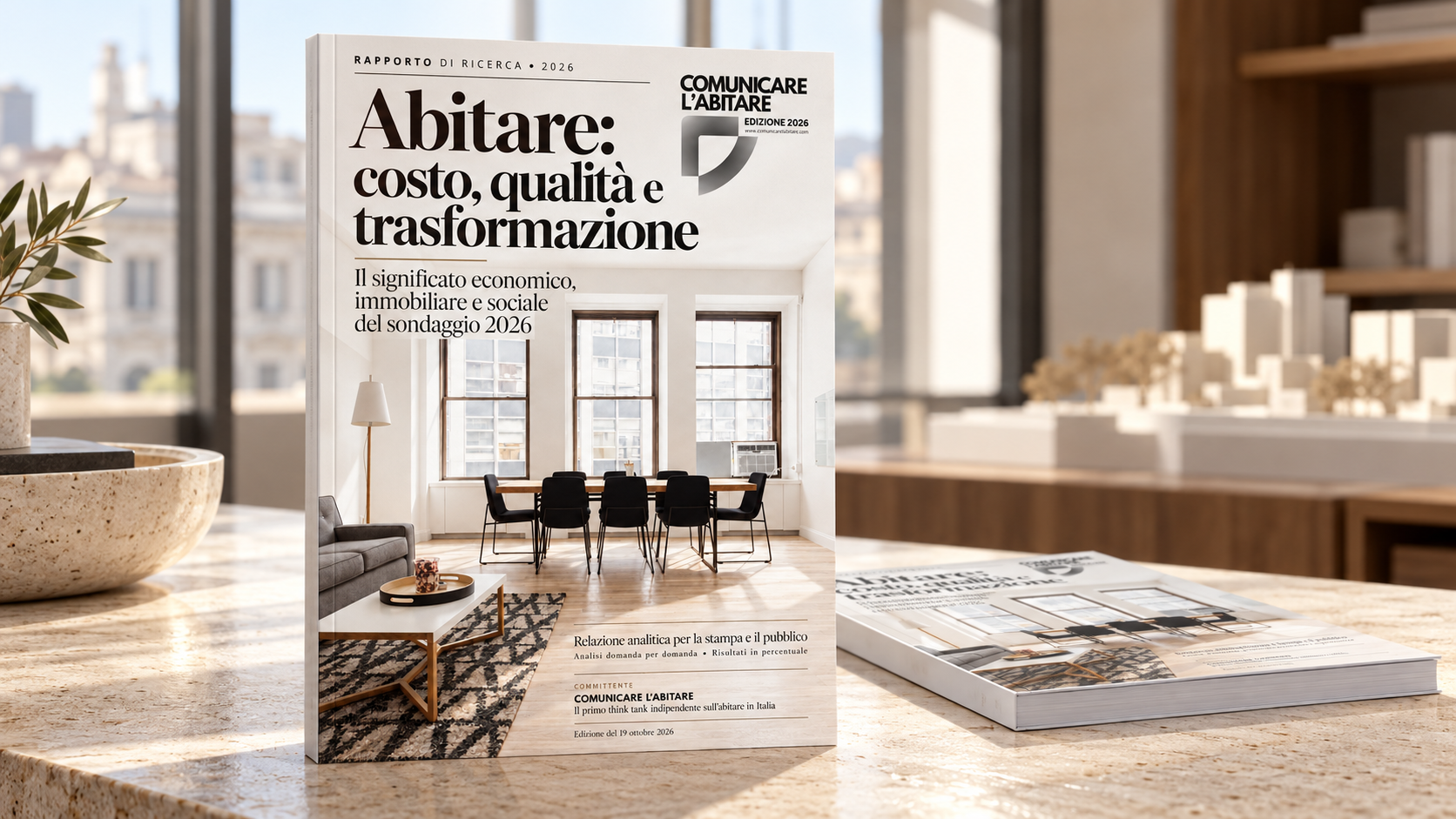 Copertina del rapporto di ricerca 2026: Abitare, costo, qualità e trasformazione
